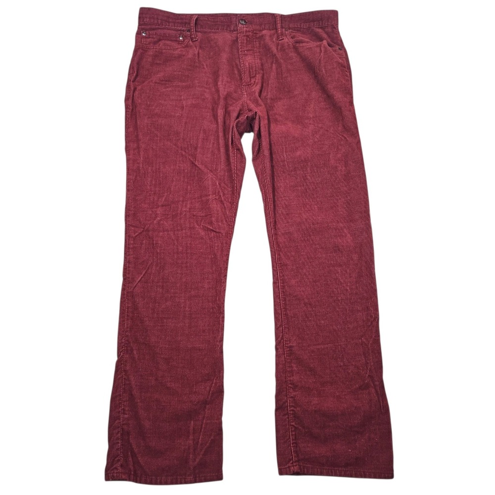 Gap 1969 Straight Corduroy Pants Burgundy Red Sz 36x30